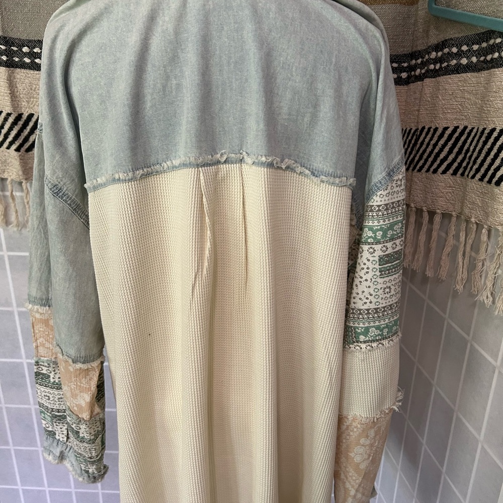 120. Nwot Pol Multicolor Patchwork Shacket - image 7